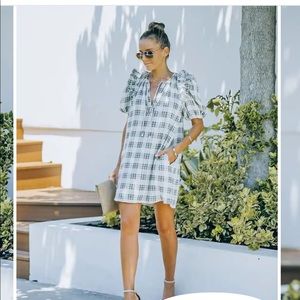 VICI PLAID PUFF SLEEVE DRESS